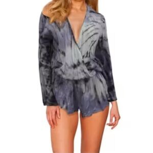 Stylish Tie-Dye Long Sleeve Romper
